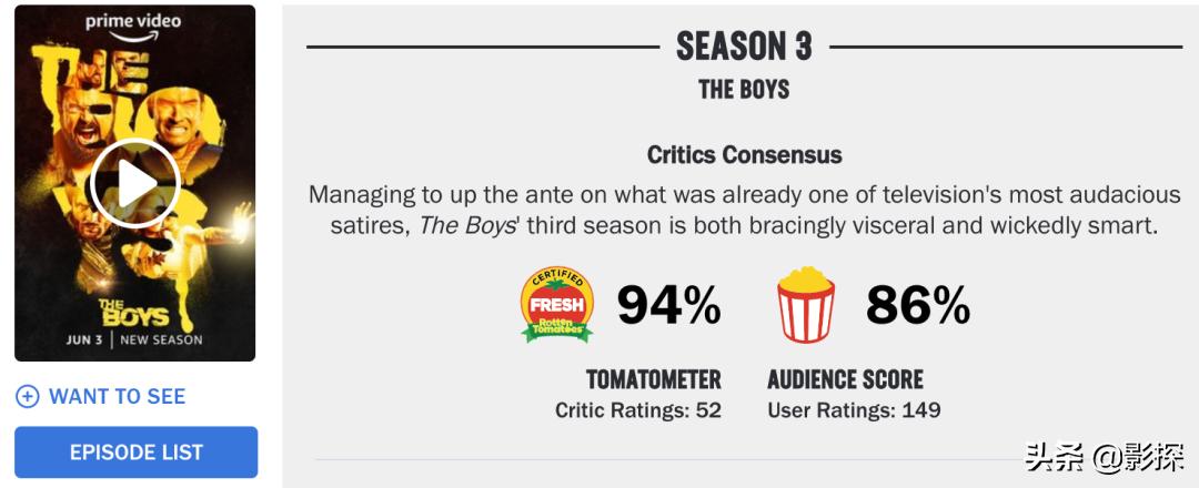 黑袍纠察队第五季_黑袍纠察队第三季评价 豆瓣IMDb烂番茄评分 超级英雄内部黑暗揭露